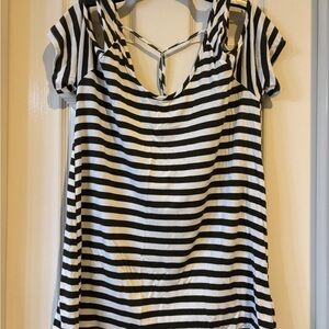 Kut from the Kloth Striped Blouse with Strappy Back